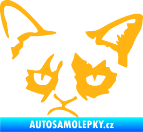Samolepka Grumpy cat 001 levá světle oranžová