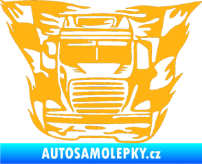 Samolepka Kamion 001 nákladní auto světle oranžová