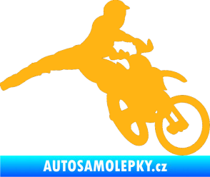 Samolepka Motorka 030 pravá motokros světle oranžová