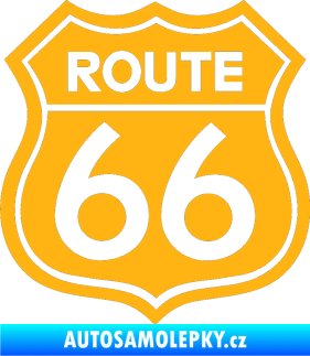 Samolepka Route 66 - jedna barva světle oranžová