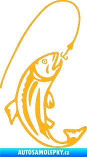 Samolepka Ryba s návnadou 003 pravá světle oranžová