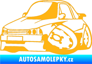 Samolepka Škoda 120 karikatura levá světle oranžová