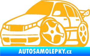 Samolepka Škoda Fabia 001 karikatura levá světle oranžová