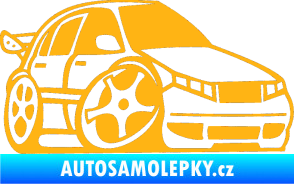 Samolepka Škoda Fabia 001 karikatura pravá světle oranžová