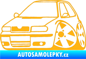 Samolepka Škoda Felicia karikatura levá světle oranžová