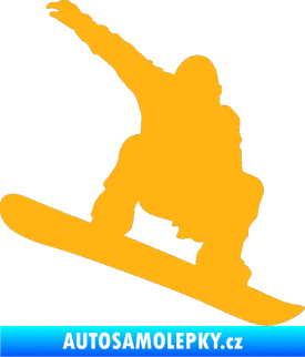 Samolepka Snowboard 021 pravá světle oranžová
