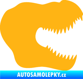 Samolepka Tyrannosaurus Rex lebka 001 pravá světle oranžová