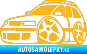 Samolepka VW Passat b6 karikatura levá světle oranžová