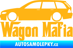 Samolepka Wagon Mafia 002 nápis s autem světle oranžová