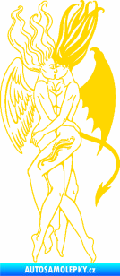 Samolepka Anděl a Démon levá jasně žlutá