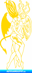 Samolepka Anděl a Démon pravá jasně žlutá