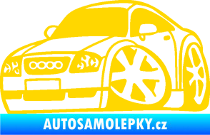Samolepka Audi TT karikatura levá jasně žlutá