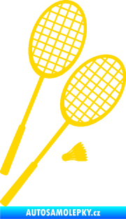 Samolepka Badminton rakety pravá jasně žlutá