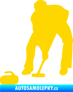 Samolepka Curling 001 levá jasně žlutá
