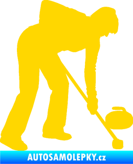 Samolepka Curling 002 pravá jasně žlutá