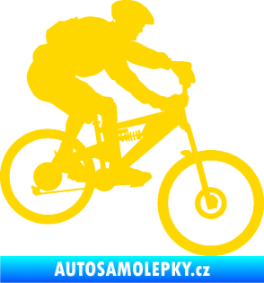 Samolepka Cyklista 009 pravá horské kolo jasně žlutá