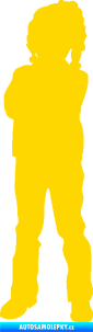 Samolepka Děti silueta 009 levá holčička jasně žlutá