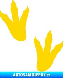 Samolepka Dinosaurus stopy 001 levá jasně žlutá
