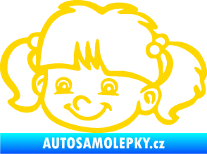 Samolepka Dítě v autě 035 levá holka hlavička jasně žlutá