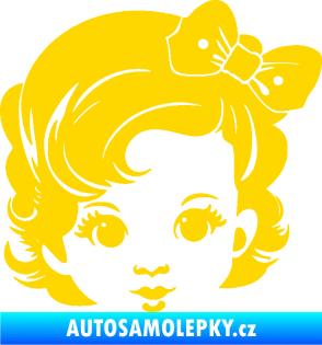 Samolepka Dítě v autě 110 pravá holčička s mašlí jasně žlutá