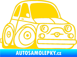 Samolepka Fiat 500 karikatura pravá jasně žlutá