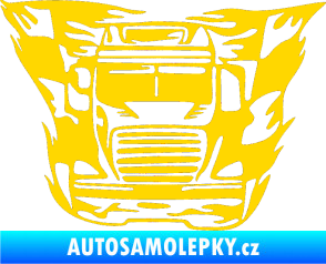 Samolepka Kamion 001 nákladní auto jasně žlutá