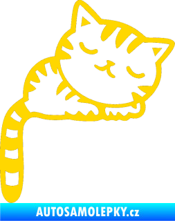 Samolepka Kočka 004 pravá jasně žlutá