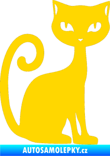 Samolepka Kočka 009 pravá jasně žlutá