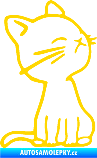 Samolepka Kočka 016 pravá jasně žlutá