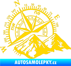 Samolepka Kompas 002 levá hory jasně žlutá