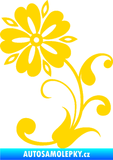 Samolepka Květina dekor 001 levá jasně žlutá
