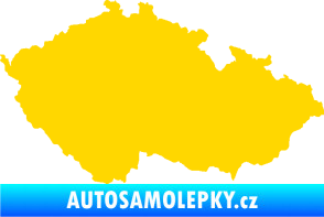Samolepka Mapa České republiky 001  jasně žlutá