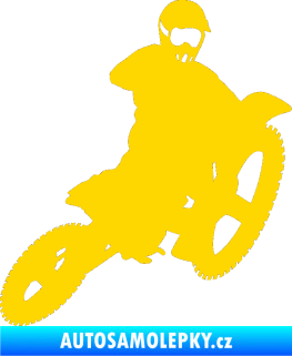 Samolepka Motorka 004 pravá motokros jasně žlutá
