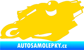 Samolepka Motorka 007 levá silniční motorky jasně žlutá