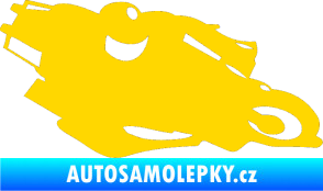 Samolepka Motorka 007 pravá silniční motorky jasně žlutá