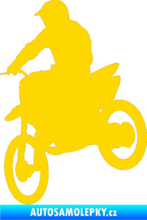 Samolepka Motorka 014 levá motokros jasně žlutá
