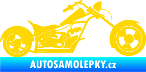 Samolepka Motorka chopper 001 pravá jasně žlutá