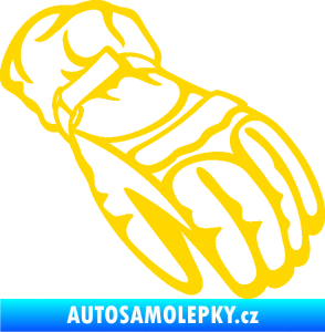 Samolepka Motorkářské rukavice 003 pravá jasně žlutá