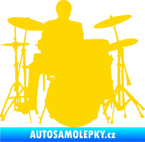 Samolepka Music 009 pravá hráč na bicí jasně žlutá