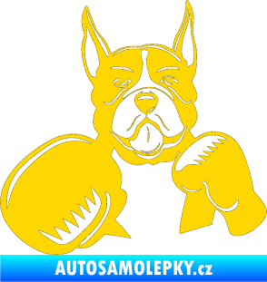 Samolepka Pes 183 levá boxer jasně žlutá