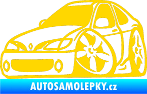 Samolepka Renault Megane karikatura levá jasně žlutá