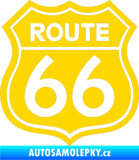 Samolepka Route 66 - jedna barva jasně žlutá