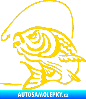 Samolepka Ryba s návnadou 002 levá jasně žlutá