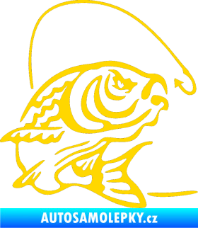 Samolepka Ryba s návnadou 002 pravá jasně žlutá