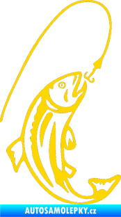 Samolepka Ryba s návnadou 003 pravá jasně žlutá