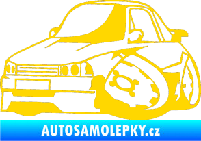 Samolepka Škoda 120 karikatura levá jasně žlutá