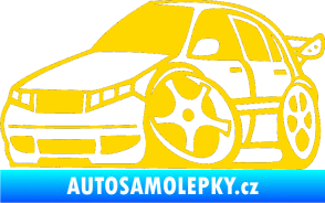 Samolepka Škoda Fabia 001 karikatura levá jasně žlutá