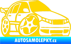 Samolepka Škoda Fabia 001 karikatura pravá jasně žlutá