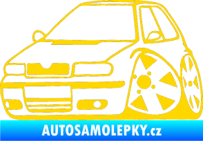 Samolepka Škoda Felicia karikatura levá jasně žlutá