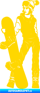 Samolepka Snowboard 037 levá jasně žlutá